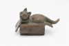 loek bos kat in doos  brons x12x6 cm. 270 00 1364