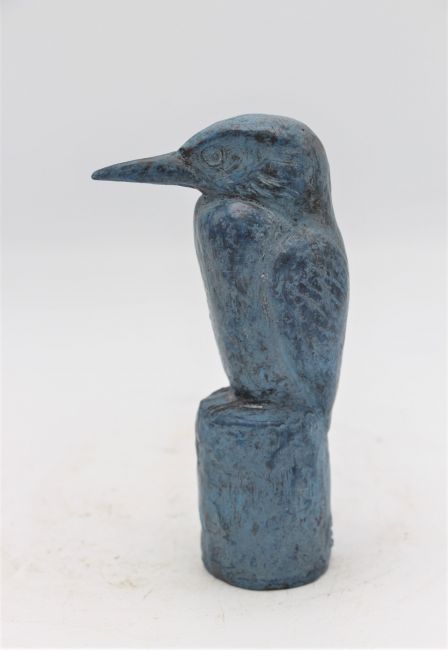 barbara de clercq  ijsvogel in blauw  brons  5x4 5x7 cm.    700 00  1 2385