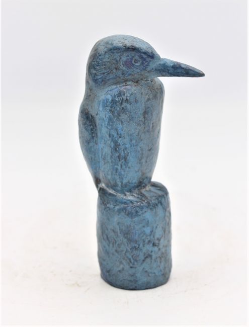 barbara de clercq  ijsvogel in blauw  brons  5x4 5x7 cm.    700 00  5 2389
