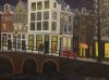 een avond in amsterdam  olieverf x18 cm.    600 00 2958