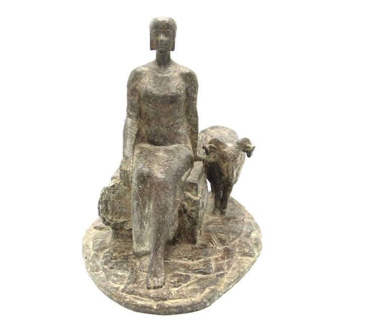 AMIRAN DJANASHVILI  Herderin  Rachel  brons x22x30 cm. E. 2900 00  5 3416