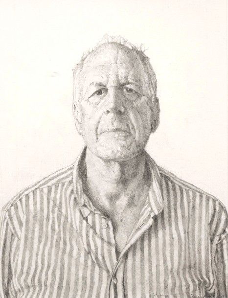 CHRIS NOBELS  portret Jan Goossensen  potlood. maten incl lijst x 30 cm.  3755
