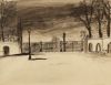 JENNY DALENOORD  Hekken Jardin des Tuileries  Parijs  ca.  gewassen pentekening  41x47 cm.    350 00 4062