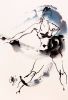 Lai Yan dancing     80 cm.    sumi inkt  aquarel op Yuan papier.    1020 euro 4133