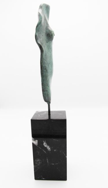 EPPE DE HAAN  Foglio  brons op steen x11x6 cm  3 4286