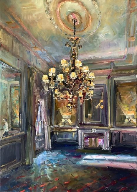 Dorien van Diemen  Hotel des Indes  Salon van Brienen  olieverf x50 cm.1650 00 4528