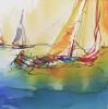 INGRID DINGJAN  Enjoy sailing  aquarel  x50 cm. 800 00 4839