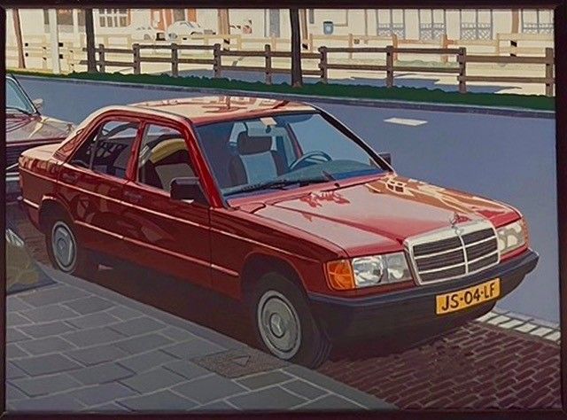 JILLE VAN DER VEEN  190  acryl op maroufle  90x120 cm. 2600 00 5200