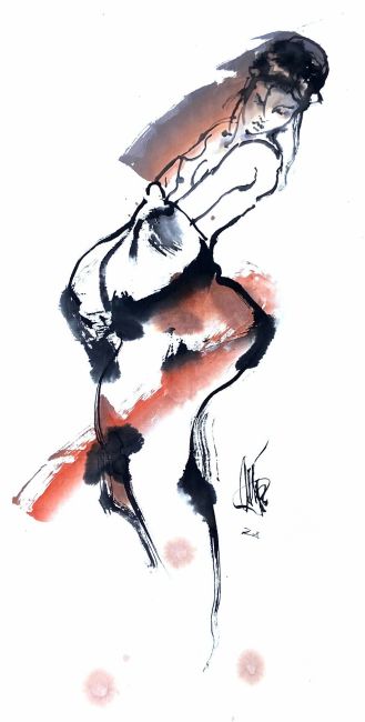 Sereen  100 cm. 1350 euro sumipainting 5283